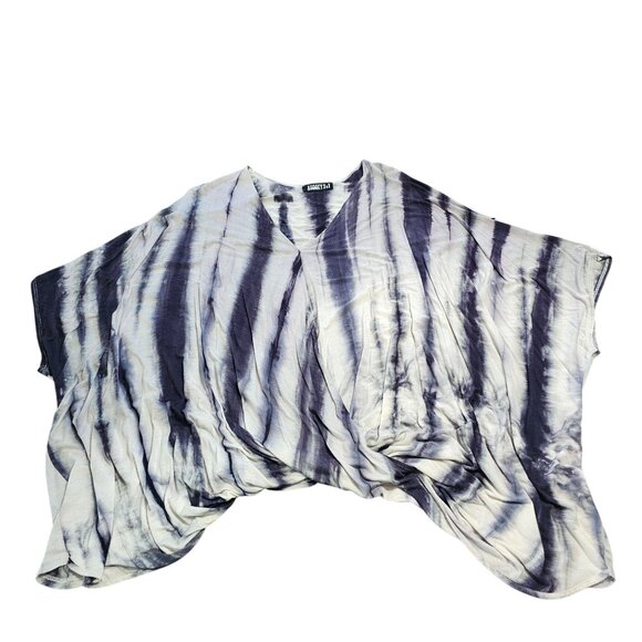 Audrey 3+1 Women's Tie Dye Boho Oversized Top Dress worn and a cross front O/S - Picture 5 of 8
